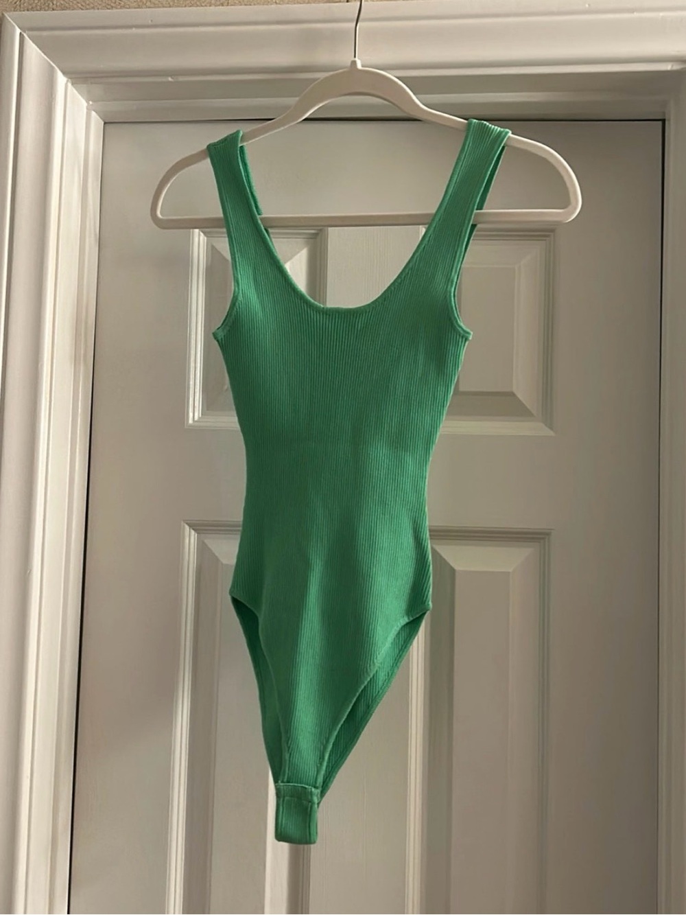 Zara Green Ribbed Tank One-Piece Bodysuit